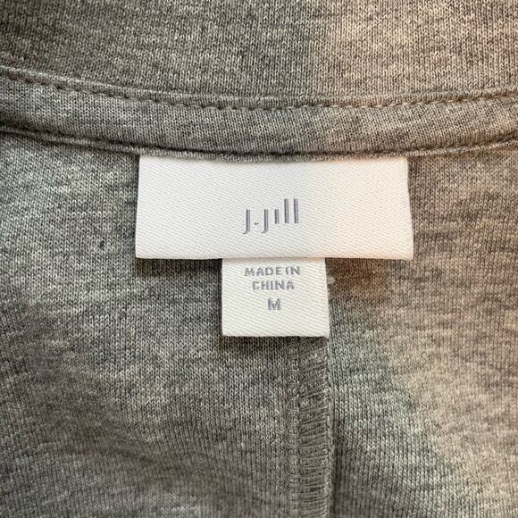 J Jill Size M Gray Blazer Cotton Blend Stretch Long Sleeves 3 Buttons Unlined - Picture 3 of 6